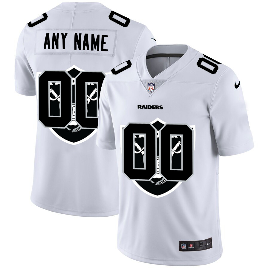 Personalized Oakland Raidersized White Team Big Logo Untouchable Limited Jersey