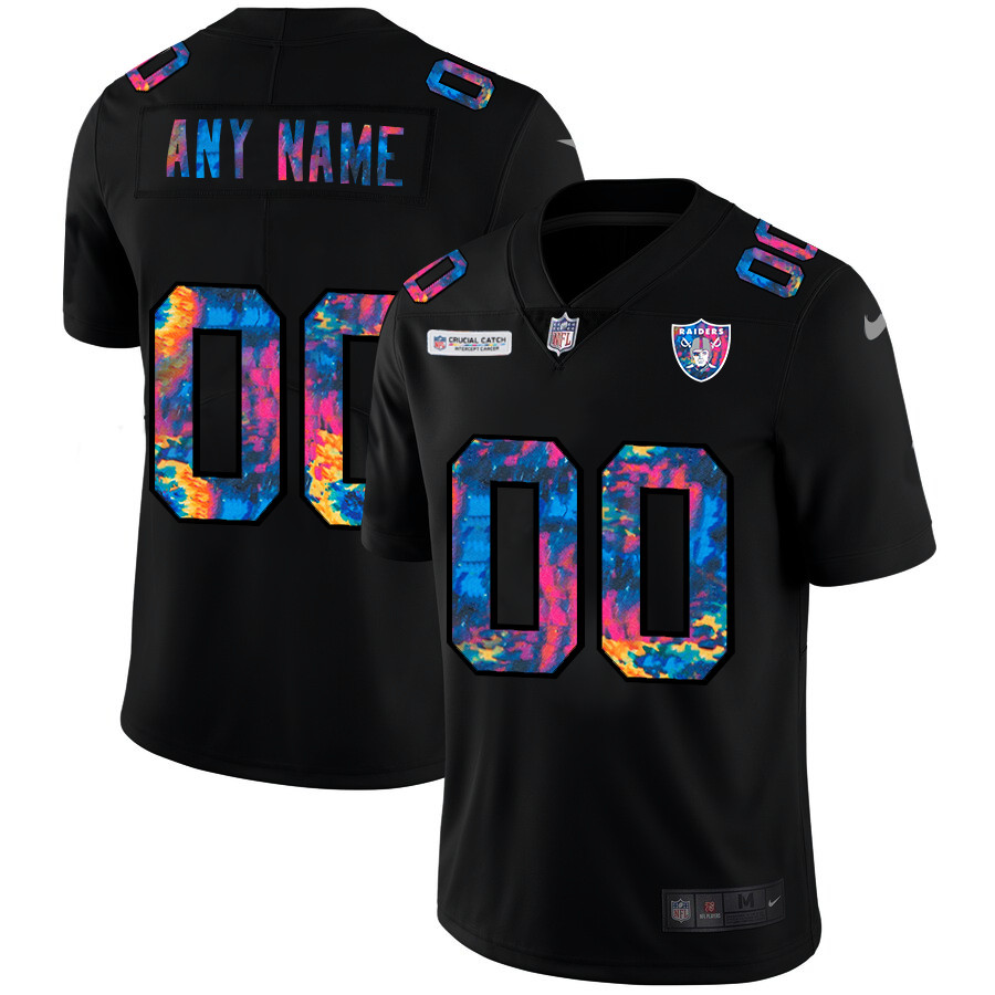 Personalized Las Vegas Raiders Men’s Multi-Color Black 2020 NFL Crucial Catch Untouchable Limited Jersey
