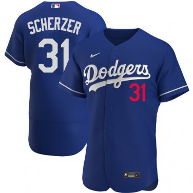 Personalized Men’s Los Angeles Dodgers #31 Max Scherzer Royal Alternate Jersey