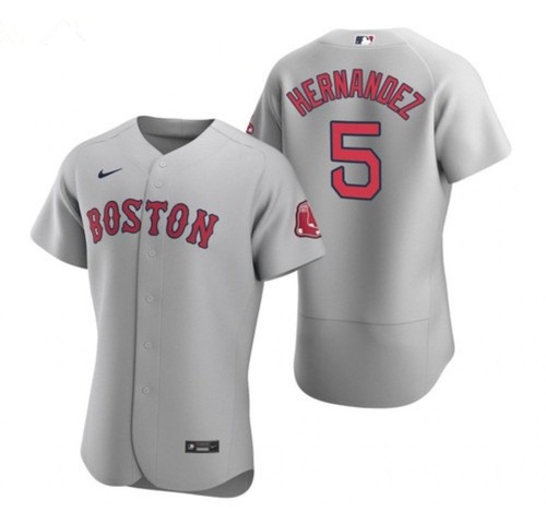 Personalized Men’s Boston Red Sox #5 Enrique Hernandez Gray Flexbase Jersey