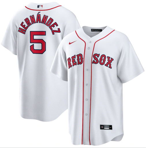 Personalized Men’s Boston Red Sox #5 Enrique Hernandez White Cool Base Jersey