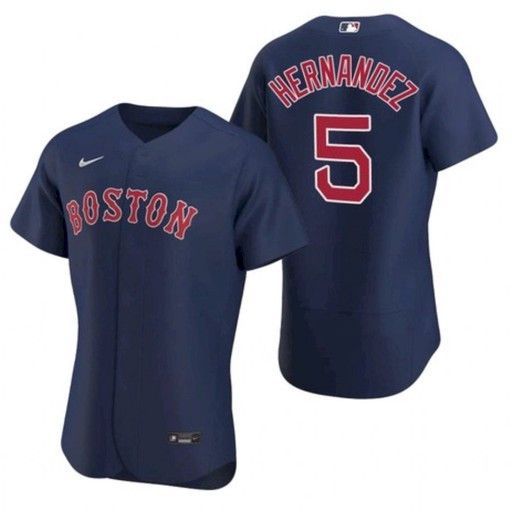 Personalized Men Boston Red Sox #5 Enrique Hernandez Navy Flexbase Jersey