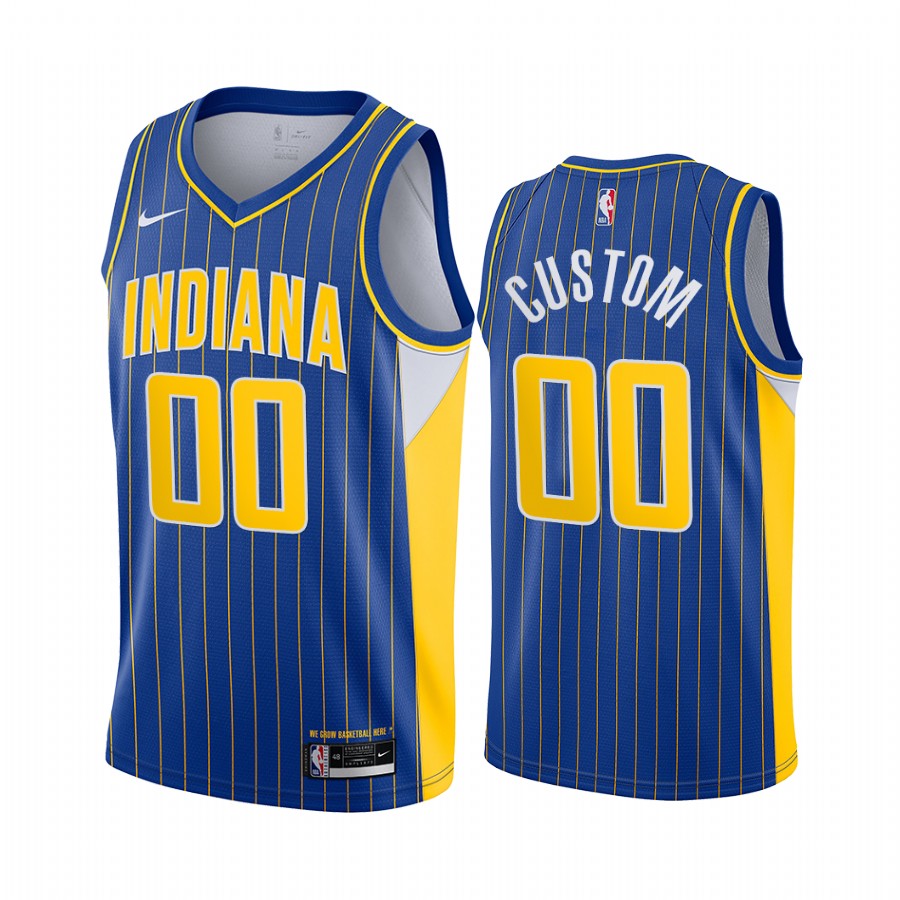 Personalized Men’s Pacers Personalized Blue NBA Swingman 2020-21 City Edition Jersey