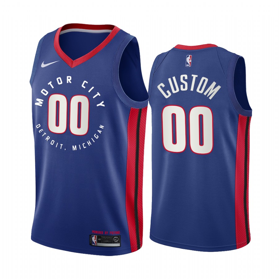 Personalized Men’s Pistons Personalized Blue NBA Swingman 2020-21 City Edition Jersey