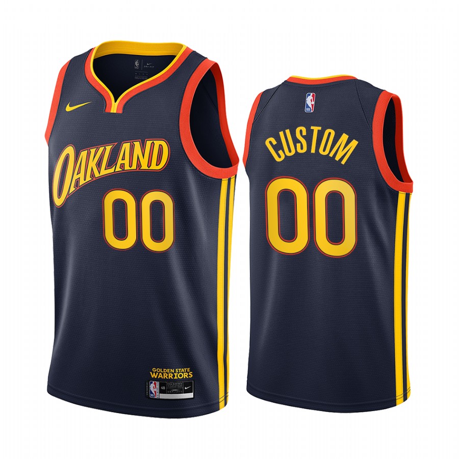 Personalized Warriors Personalized Navy NBA Swingman 2020-21 City Edition Jersey