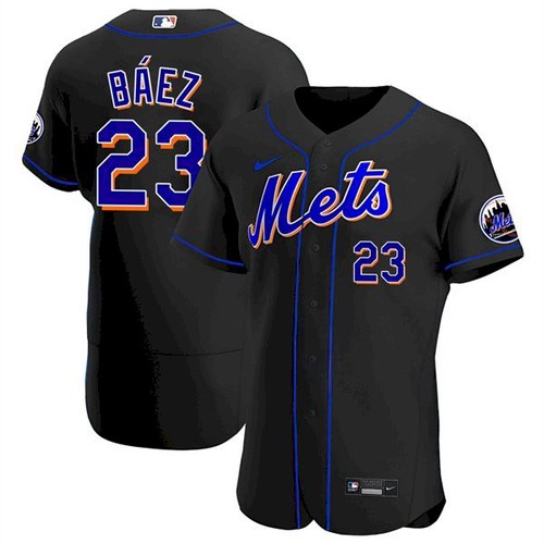 Personalized Men’s New York Mets #23 Javier Baez Black Anthentic Jersey