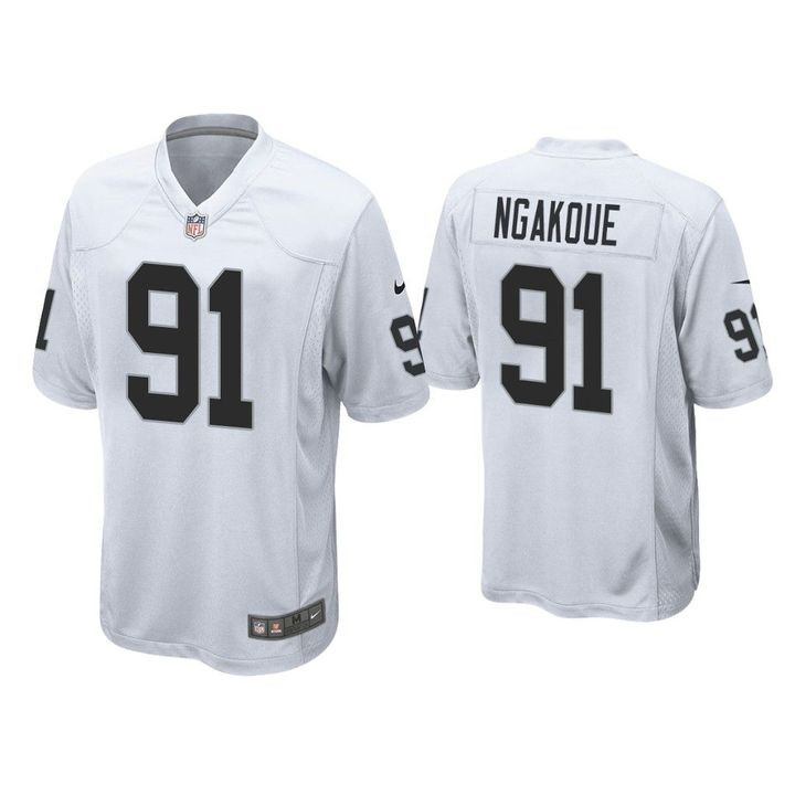 Personalized Youth Las Vegas Raiders #91 Yannick Ngakoue White Jersey