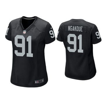 Personalized Women Las Vegas Raiders #91 Yannick Ngakoue Black Jersey