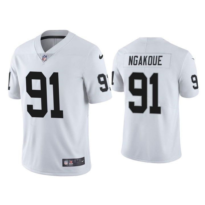 Personalized Men’s Las Vegas Raiders #91 Yannick Ngakoue Limited White Jersey