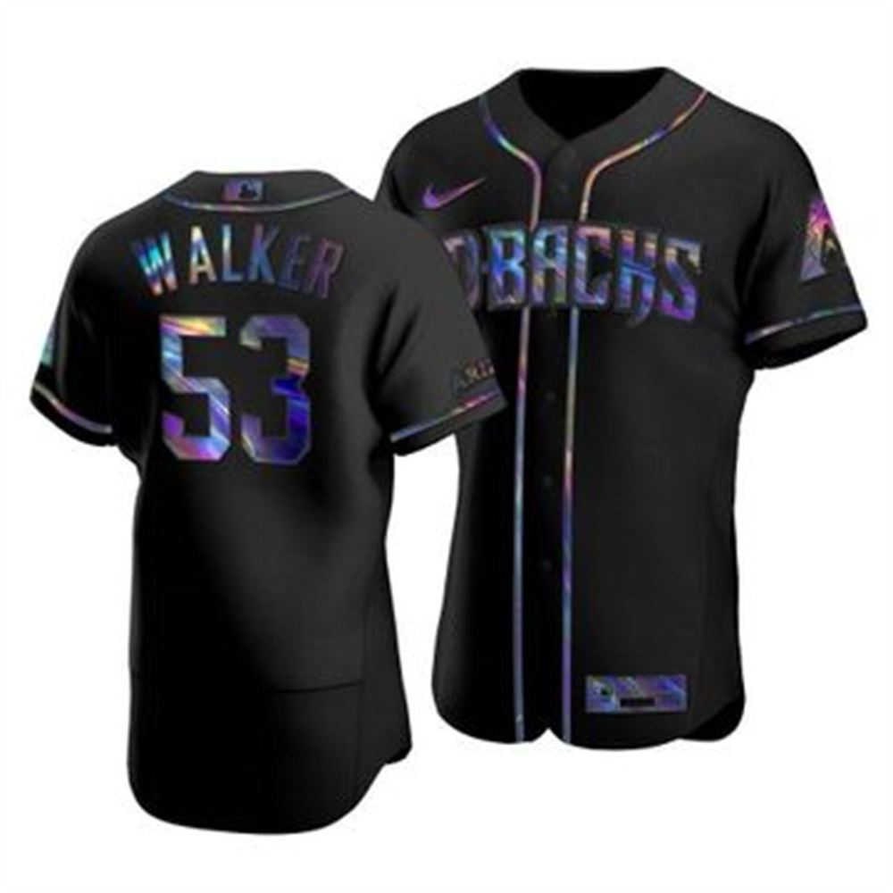 Personalized Arizona Diamondbacks #53 Christian Walker Men’s Iridescent Holographic Collection MLB Jersey – Black