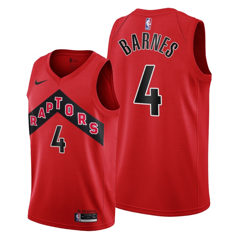 Personalized Toronto Raptors #4 Scottie Barnes Red Jersey