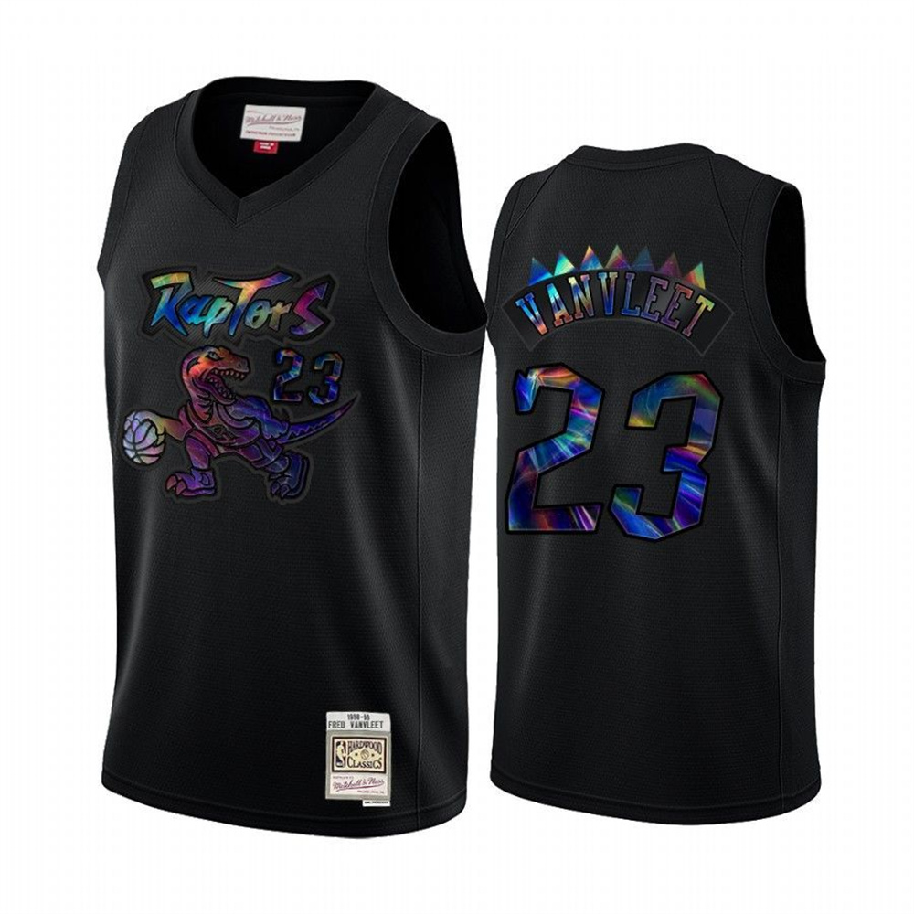 Personalized Toronto Raptors #23 Fred VanVleet Men’s Iridescent HWC Limited NBA Jersey – Black