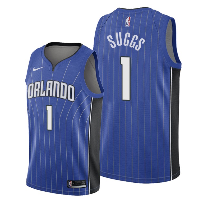 Personalized Orlando Magic #1 Jalen Suggs 2018-19 Icon Edition Blue NBA Jersey