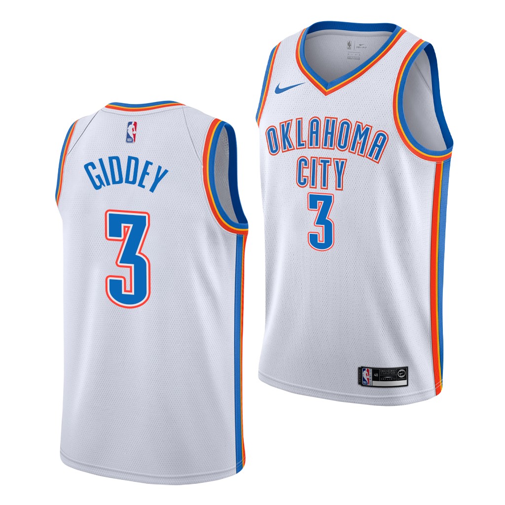 Personalized Oklahoma City Thunder #3 Josh Giddey White Jersey