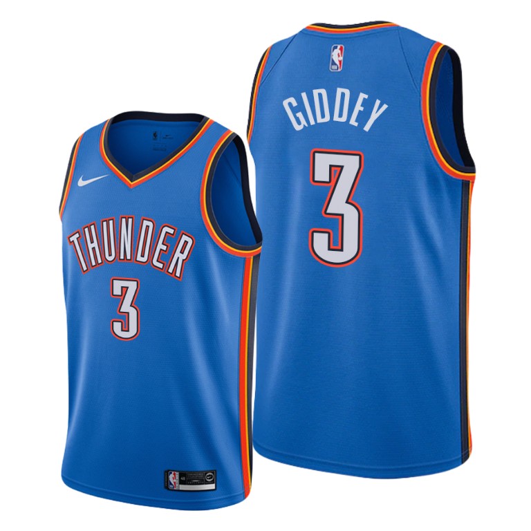 Personalized Oklahoma City Thunder #3 Josh Giddey Blue NBA Swingman Icon Edition Jersey