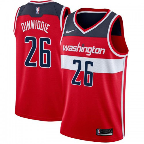 Personalized Wizards #26 Spencer Dinwiddie Red NBA Swingman Icon Edition Jersey