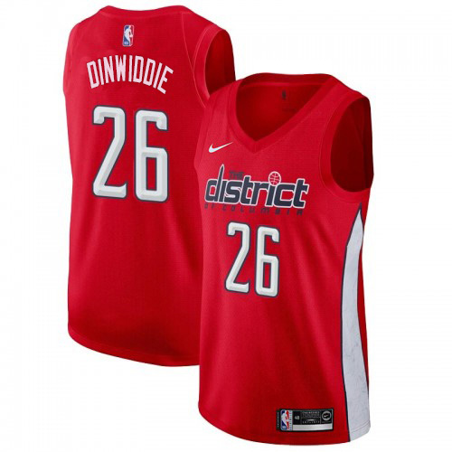 Personalized Wizards #26 Spencer Dinwiddie Red NBA Swingman Earned Edition Jersey