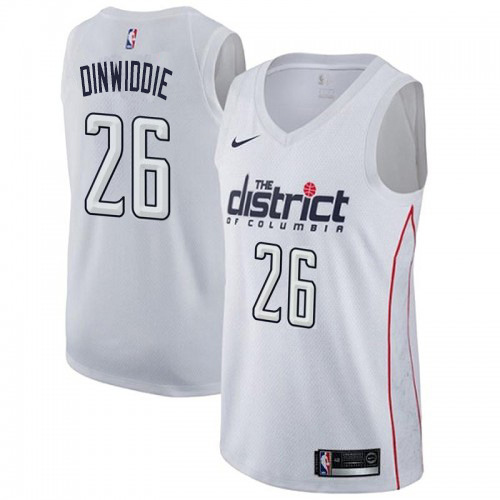 Personalized Wizards #26 Spencer Dinwiddie White NBA Swingman City Edition Jersey