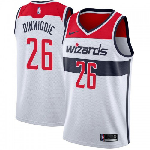 Personalized Wizards #26 Spencer Dinwiddie White Association Edition NBA Swingman Jersey