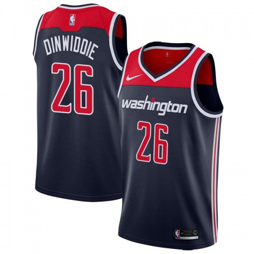Personalized Wizards #26 Spencer Dinwiddie Navy Blue NBA Swingman Statement Edition Jersey