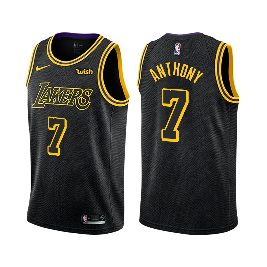 Personalized Lakers #7 Carmelo Anthony Black NBA Swingman City Edition Jersey