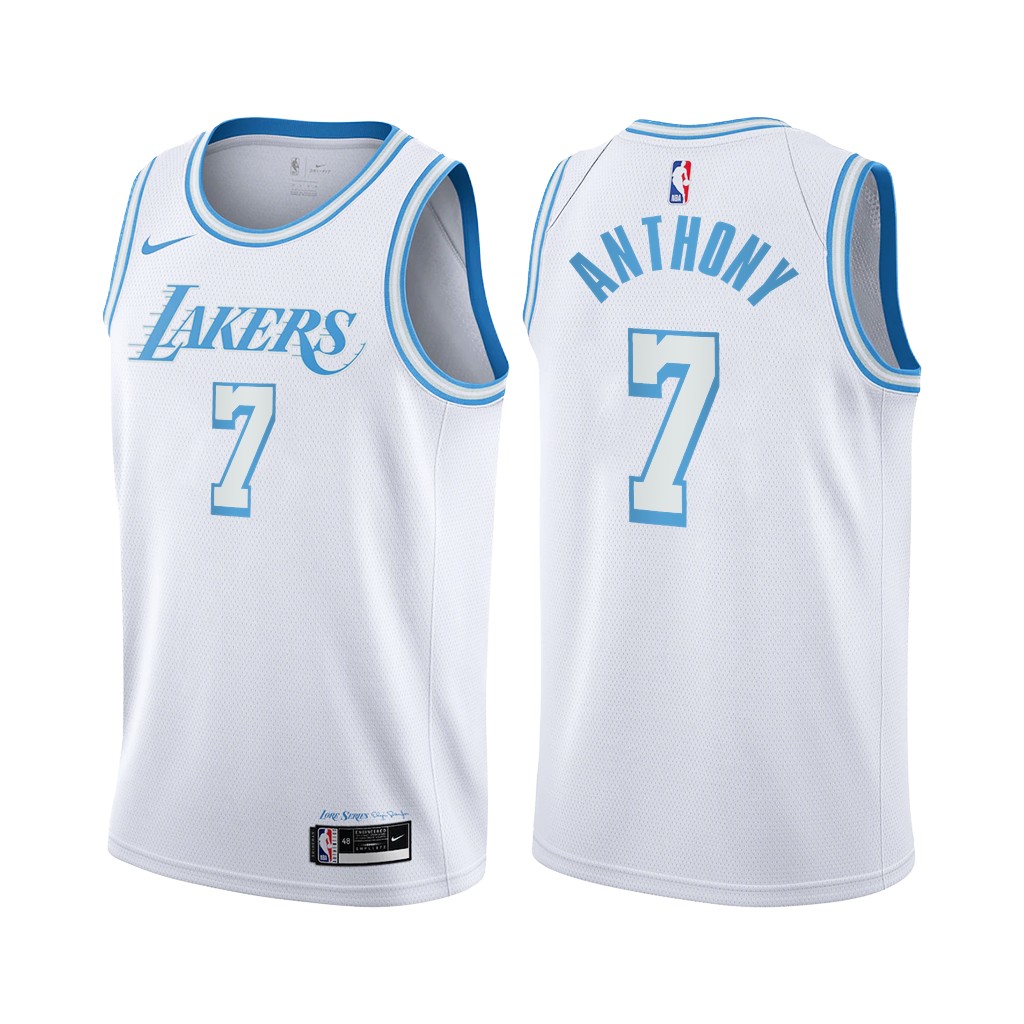 Personalized Lakers #7 Carmelo Anthony White NBA Swingman 2020-21 City Edition Jersey