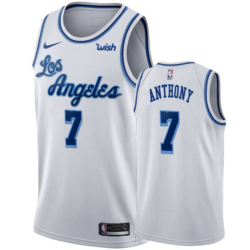 Personalized Lakers #7 Carmelo Anthony White 2019-20 Hardwood Classic Edition Stitched NBA Jersey