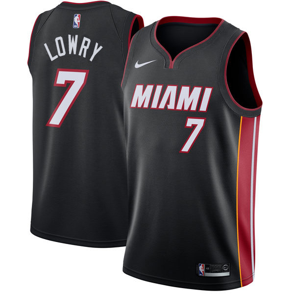 Personalized Heat #7 Kyle Lowry Black NBA Swingman Icon Edition Jersey