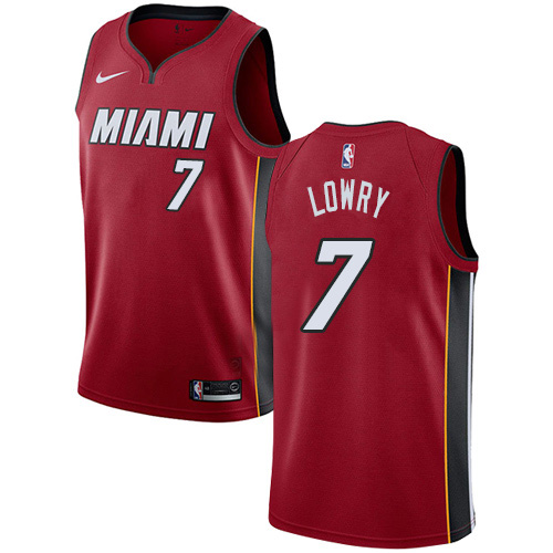 Personalized Heat #7 Kyle Lowry Red NBA Swingman Statement Edition Jersey