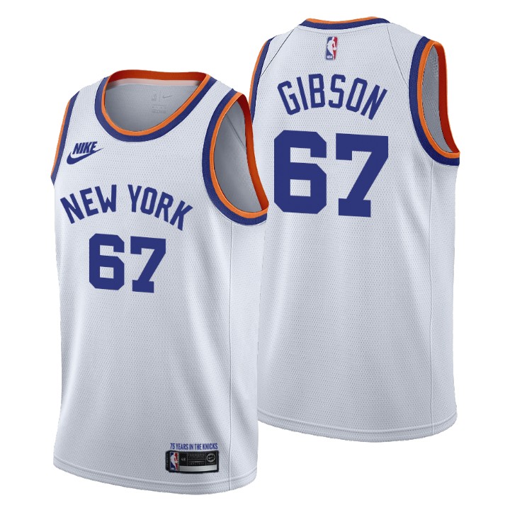 Personalized New York Knicks #67 Taj Gibson Men’s Releases Classic Edition NBA 75th Anniversary Jersey White