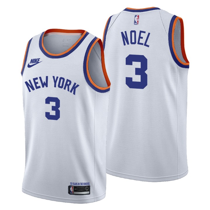 Personalized New York Knicks #3 Nerlens Noel Men’s Releases Classic Edition NBA 75th Anniversary Jersey White