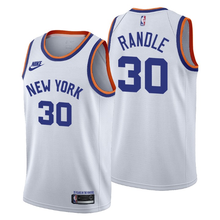 Personalized New York Knicks #30 Julius Randle Men’s Releases Classic Edition NBA 75th Anniversary Jersey White