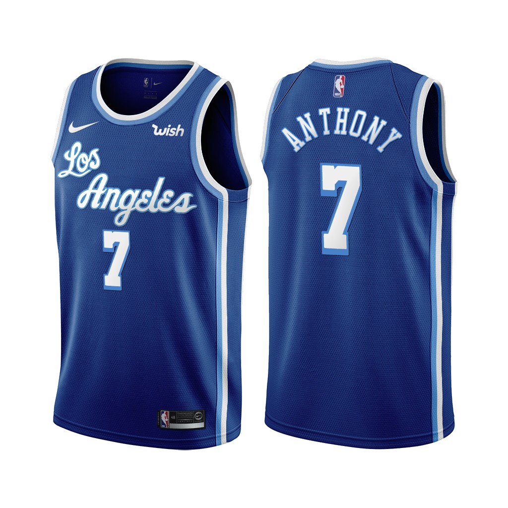 Personalized Los Angeles Lakers #7 Carmelo Anthony Blue 2019-20 Classic Edition Stitched NBA Jersey