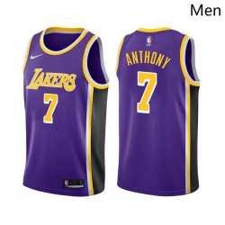 Personalized Men Los Angeles Lakers #7 Carmelo Anthony Statement Edition Purple 2021 Stitched NBA Jersey