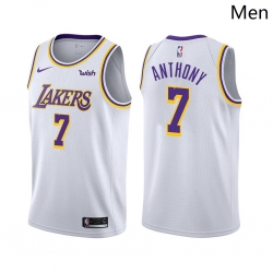 Personalized Men Los Angeles Lakers #7 Carmelo Anthony Association Edition White 2021 Stitched NBA Jersey