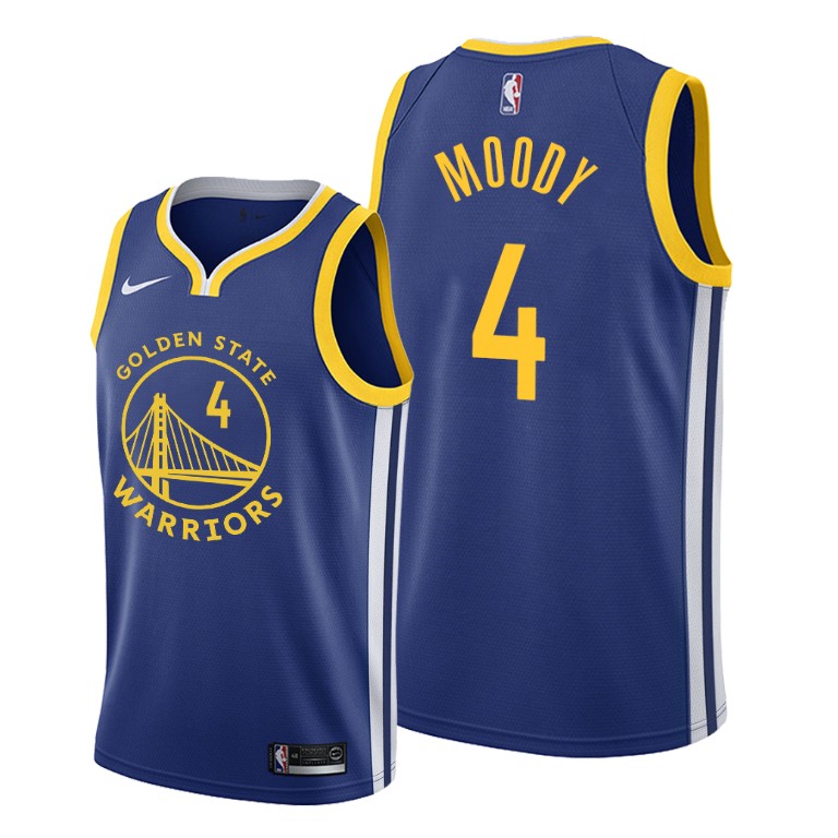 Personalized Golden State Warriors #4 Moses Moody Blue Men’s Jersey