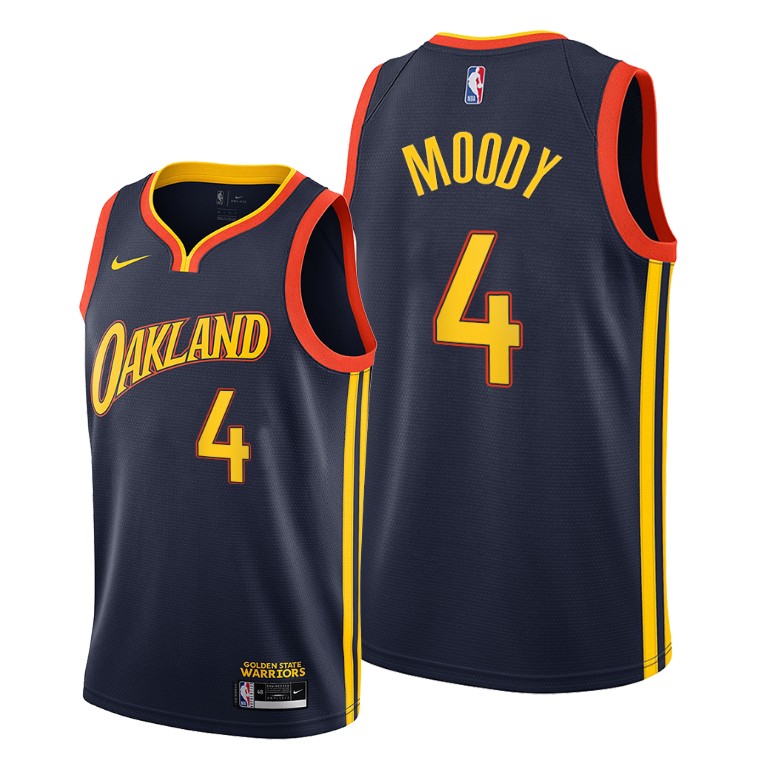 Personalized Golden State Warriors #4 Moses Moody Navy Men’s Jersey