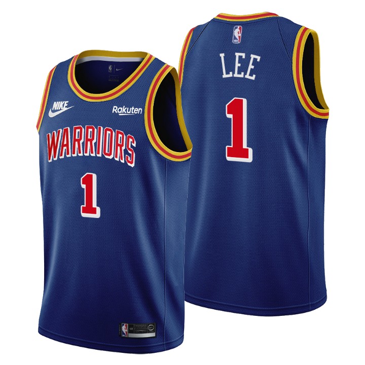 Personalized Golden State Warriors #1 Damion Lee Men’s Releases Classic Edition NBA 75th Anniversary Jersey Blue
