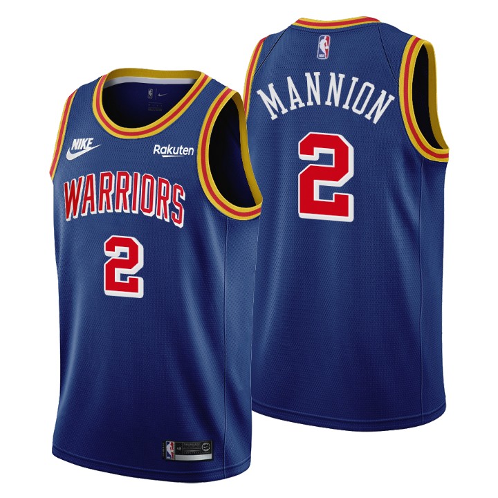 Personalized Golden State Warriors #2 Nico Mannion Men’s Releases Classic Edition NBA 75th Anniversary Jersey Blue