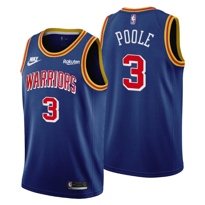 Personalized Golden State Warriors #3 Jordan Poole Men’s Releases Classic Edition NBA 75th Anniversary Jersey Blue