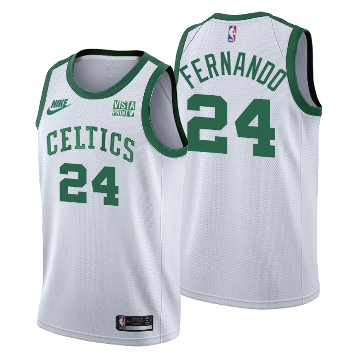 Personalized Boston Celtics #24 Bruno Fernando Men’s Releases Classic Edition NBA 75th Anniversary Jersey White