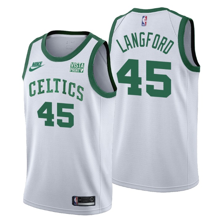 Personalized Boston Celtics #45 Romeo Langford Men’s Releases Classic Edition NBA 75th Anniversary Jersey White
