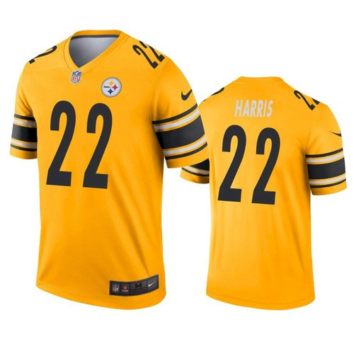 Personalized Men’s Pittsburgh Steelers #22 Najee Harris Legend Gold Inverted Jersey