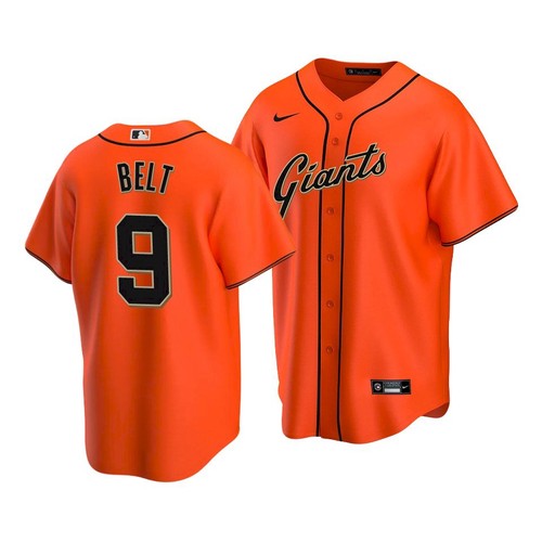 Personalized Men’s San Francisco Giants #9 Brandon Belt Alternate Orange Jersey