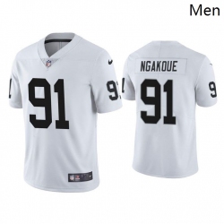 Personalized Men Las Vegas Raiders 91 Yannick Ngakoue Limited White Jersey