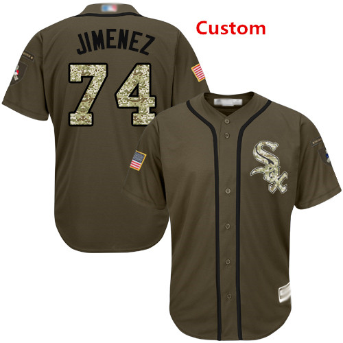 Personalized Custom White Sox Green Salute to Service Stitched Baseball Jerseys