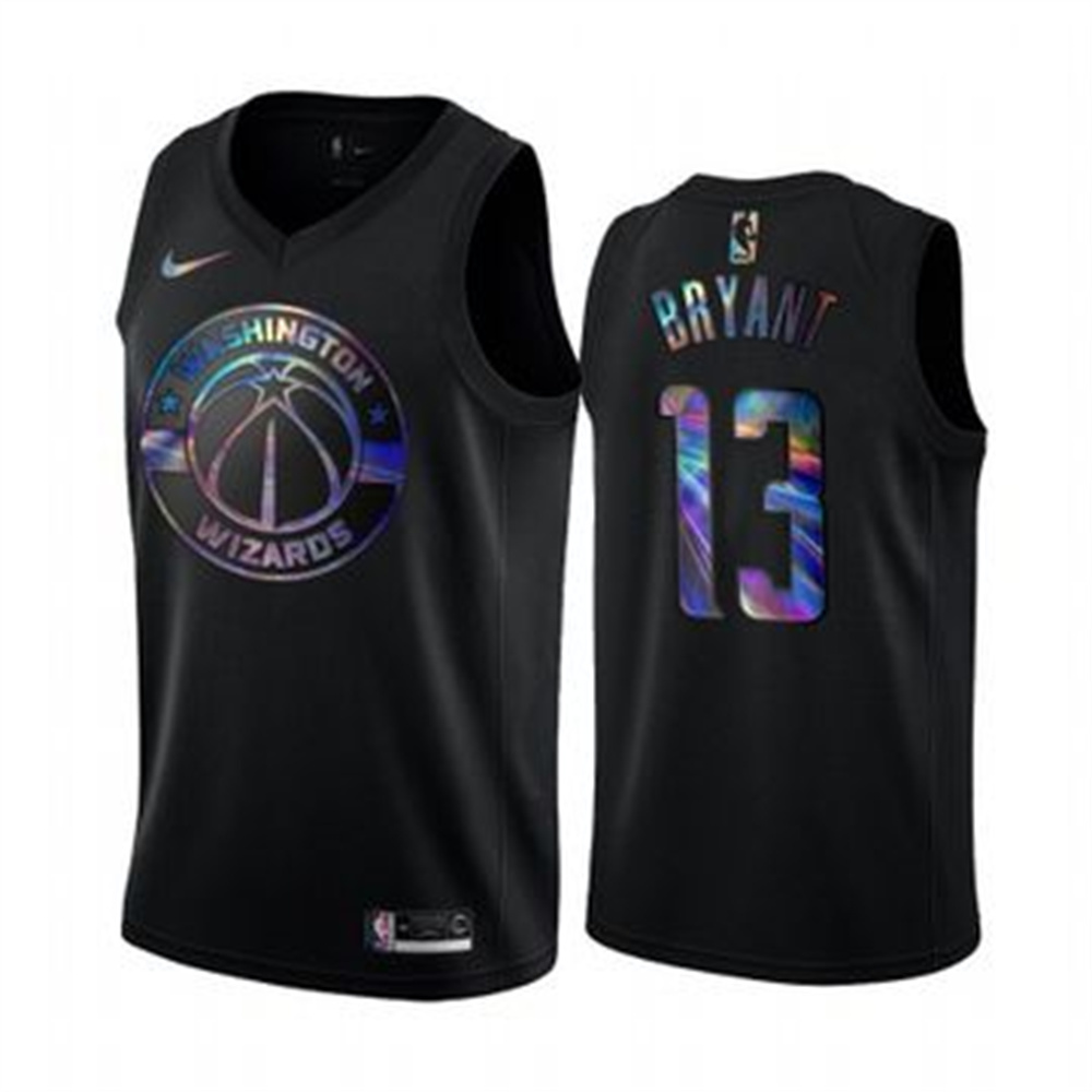 Personalized Wizards #13 Thomas Bryant Men’s Iridescent Holographic Collection NBA Jersey – Black