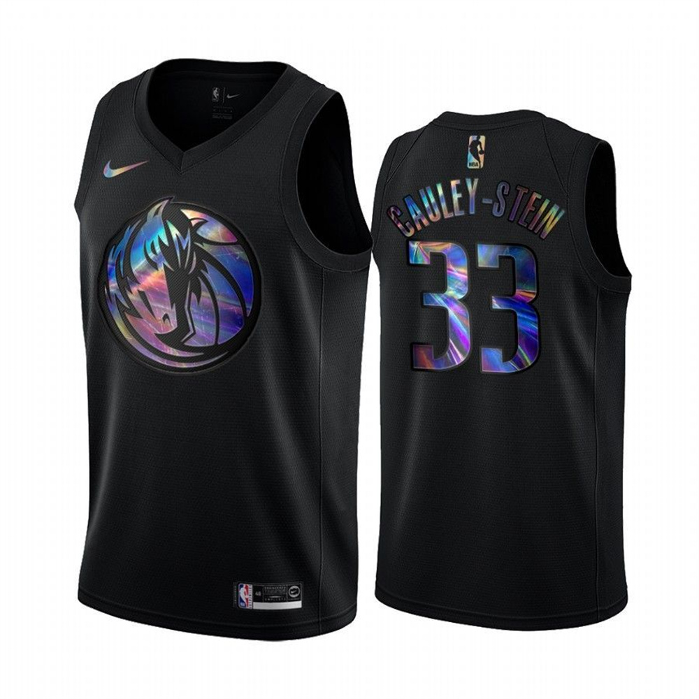 Personalized Mavericks #33 Willie Cauley-Stein Men’s Iridescent Holographic Collection NBA Jersey – Black