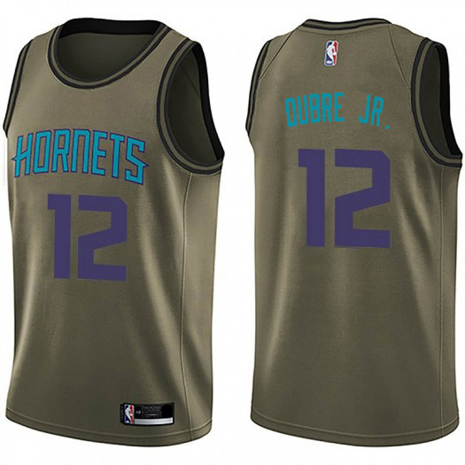 Personalized Hornets #12 Kelly Oubre Jr. Green Salute To Service NBA Swingman Jersey