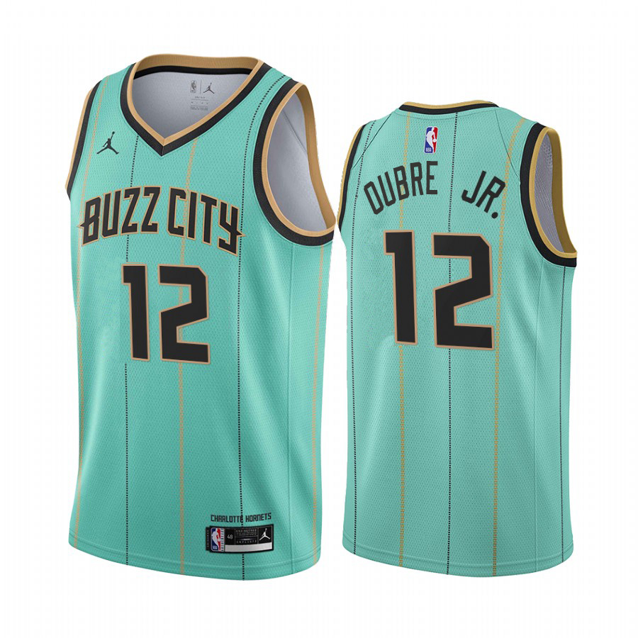 Personalized Hornets #12 Kelly Oubre Jr. Mint Green NBA Swingman 2020-21 City Edition Jersey
